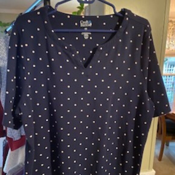 LIKE NEW:Plus Size notch neck Croft & Barrow short sleeve woman's shirt - Picture 1 of 2